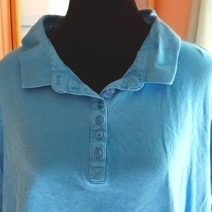 Woman Within aquamarine 2X(26/28) polo, gently worn condition, no rips or stains